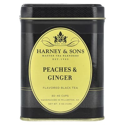 Черный чай Harney & Sons, Peaches & Ginger, 4 oz (112 g)