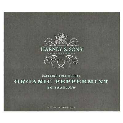 Herbal Tea, Organic Peppermint, Caffeine-Free, 50 Tea Bags, 1.76 oz (50 g)