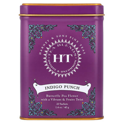 Чай HT Tea Blends, Indigo Punch, без кофеина, 20 пакетиков, 1.4 oz (40 g)
