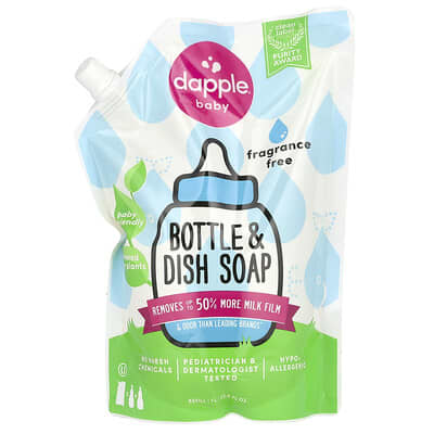 Средство для мытья бутылочек и посуды, без отдушки, 33.8 fl oz (1 L)