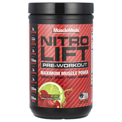Nitro Lift™ Pre-Workout, Cherry Lime, 1.14 lbs (518 g)