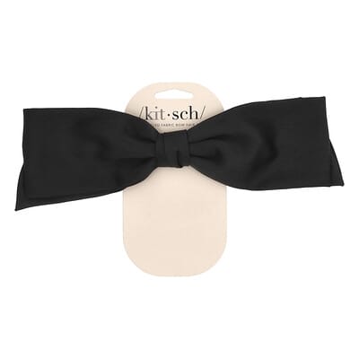 Recycled Fabric Bow Hair Clip, Black, 1 Clip