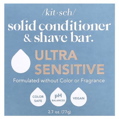 Solid Conditioner & Shave Bar, Ultra Sensitive, Fragrance Free, 2.7 oz (77 g)