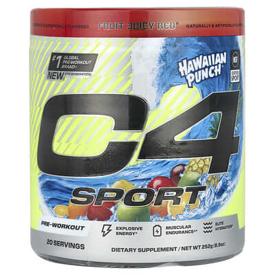 C4® Sport, Pre-Workout, Hawaiian Punch® Fruit Juicy Red®, 8.9 oz (252 g)