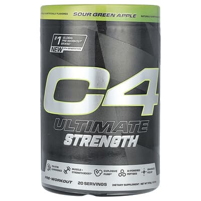 C4 Ultimate Strength, Pre-Workout, Sour Green Apple, 1.23 lbs (558 g)