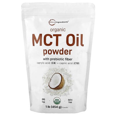 Organic MCT Oil Powder с пребиотической клетчаткой, 1 lb (454 g)