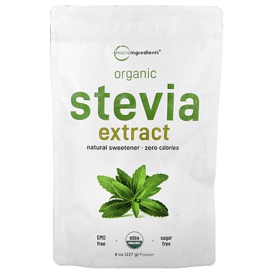 Organic Stevia Extract Powder, 8 oz (227 g)