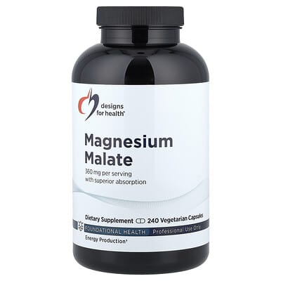 Magnesium Malate, 240 Vegetarian Capsules (180 mg per Capsule)