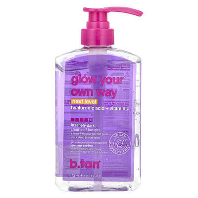 b.tan Glow Your Own Way, гель для автозагара, Intense Dark, 16 fl oz (473 ml)