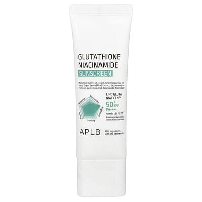 Солнцезащитный крем с глутатионом и ниацинамидом, SPF 50+ PA ++++, 1.35 fl oz (40 ml)