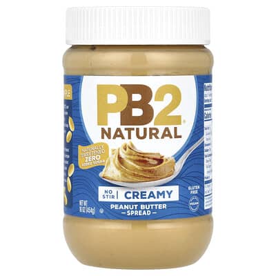 Натуральная арахисовая паста PB2 Foods, Creamy, 16 oz (454 g)