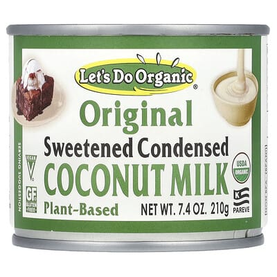 Let's Do Organic®, сгущенное кокосовое молоко, Original, 7.4 oz (210 g)