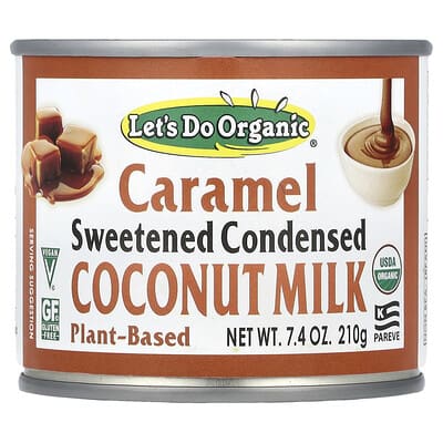 Let's Do Organic® кокосовое молоко с сахаром, карамель, 7.4 oz (210 g)