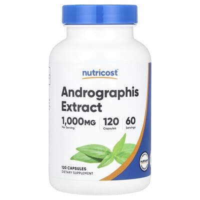 Экстракт Andrographis Nutricost, 1,000 mg, 120 капсул (500 mg в капсуле)