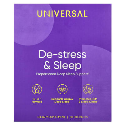 De-Stress & Sleep, 30 упаковок таблеток