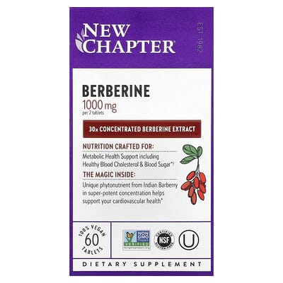 Гомеопатическое средство New Chapter Berberine, 60 Vegan Tablets (500 mg per Tablet)