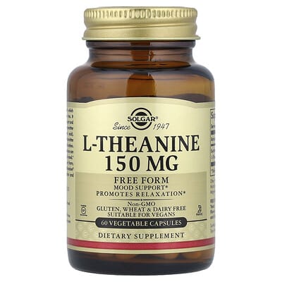 L-Теанин, свободная форма, 150 mg, 60 растительных капсул