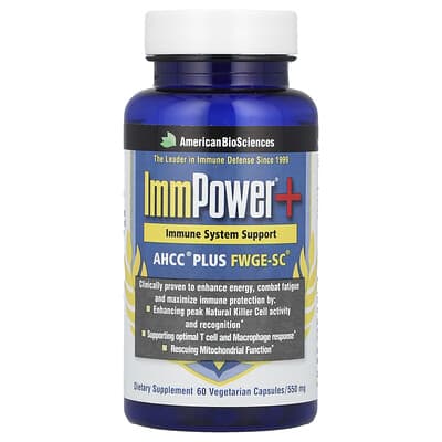 ImmPower®+, AHCC® Plus FWGE-SC®, 60 вегетарианских капсул