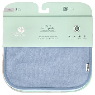 Пеленки для срыгивания Green Sprouts Stay Dry, Multicolor, 5 шт.