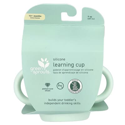 Silicone Learning Cup, 12+ Months, Light Sage, 7 oz (207 ml)