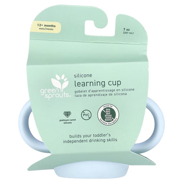 Silicone Learning Cup, 12+ Months, Light Blue, 7 oz (207 ml)