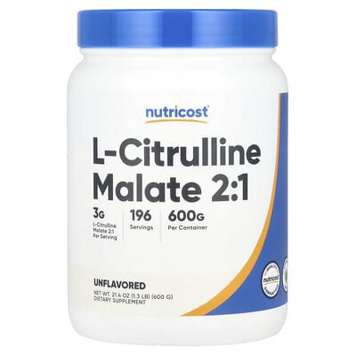 L-Citrulline Malate 2:1, без вкуса, 21.4 oz (600 g)