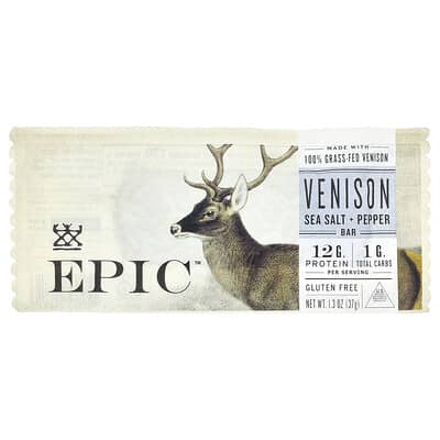 Venison Sea Salt + Pepper Bar, 1.3 oz (37 g)