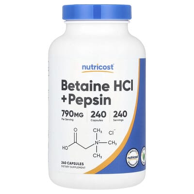 Betaine HCl + Pepsin, 240 капсул