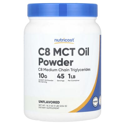 C8 MCT Oil Powder, Unflavored, 1 lb (454 g)