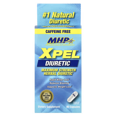 XPEL® Diuretic, Maximum Strength, Caffeine Free, 80 капсул