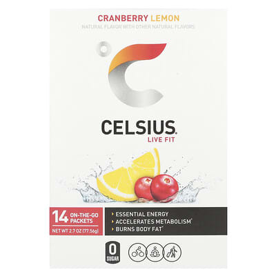 Celsius Live Fit, Cranberry Lemon, 14 пакетиков, 0.2 oz (5.54 g) каждый