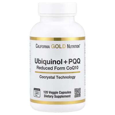 Ubiquinol Reduced Form CoQ10 + PQQ, 120 вегетарианских капсул
