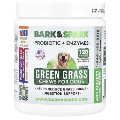 Green Grass Chews, For Dogs, Chicken, 120 Soft Chews, 8.46 oz (240 g)