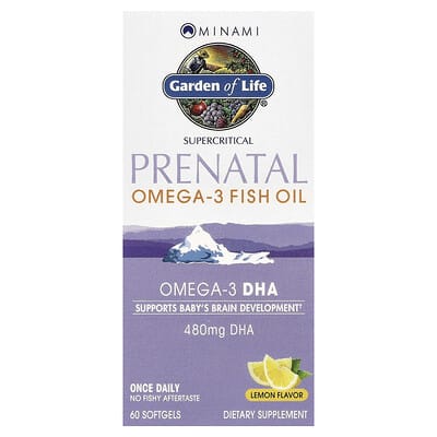 Minami Nutrition Supercritical Prenatal, Omega-3 Fish Oil, Lemon, 60 мягких капсул