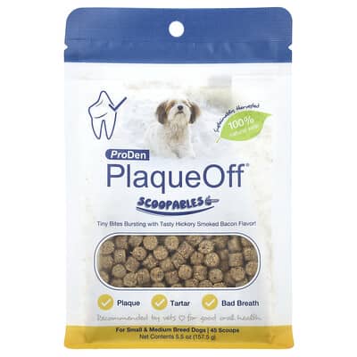 ProDen PlaqueOff® Scoopables, для собак мелких и средних пород, копченый бекон, 5.5 oz (157.5 g)