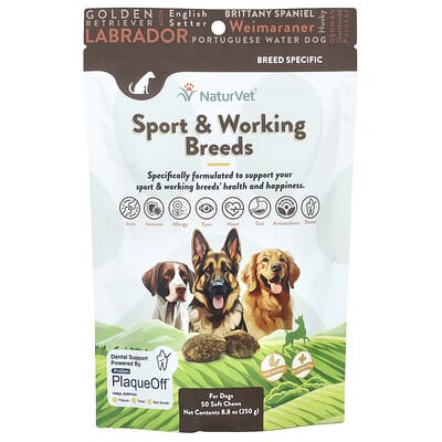 Лакомство для собак NaturVet Sport & Working Breeds Hickory Smoked Bacon, 50 Soft Chews, 8.8 oz (250 g)