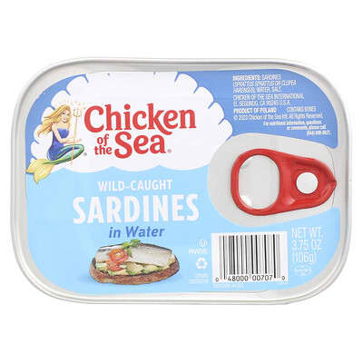 Wild-Caught Sardines in Water, 3.75 oz (106 g)