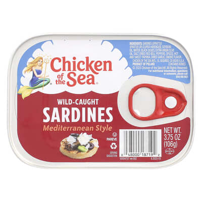 Wild-Caught Sardines, Mediterranean Style, 3.75 oz (106 g)