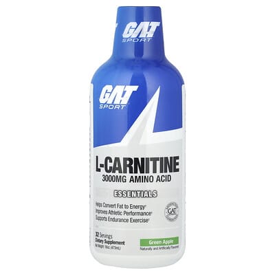 Спортивная добавка L-Carnitine, Green Apple, 3,000 mg, 16 oz (473 ml)
