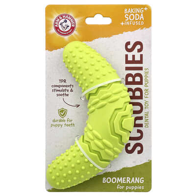 Arm & Hammer Scrubbies, игрушка для чистки зубов для щенков, Boomerang, 1 шт.
