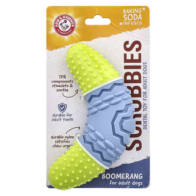 Arm & Hammer, Scrubbies, зубная игрушка для взрослых собак, Boomerang, 1 шт
