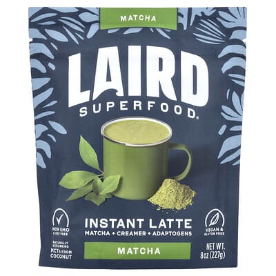 Мгновенный латте Superfood Matcha + Creamer + Functional Mushrooms, 8 oz (227 g)