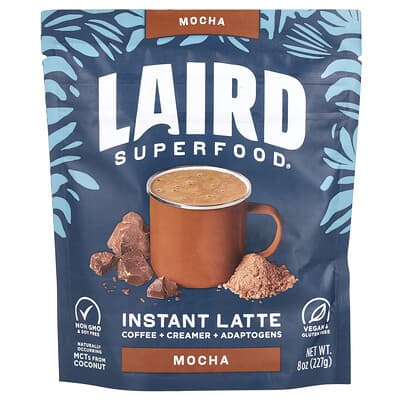 Instant Latte, кофе с кремом и адаптогенами, Mocha, 8 oz (227 g)