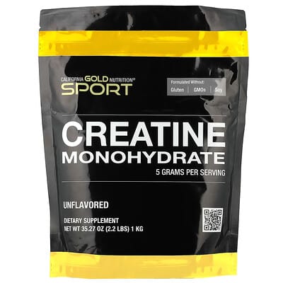 Sport, чистый моногидрат креатина, без вкуса, 2.2 lbs (1 kg)