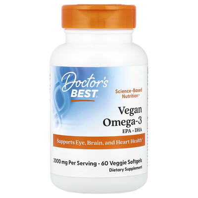 Vegan Omega-3, EPA+DHA, 60 веганских мягких капсул (1,000 mg на капсулу)