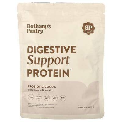 Протеин для пищеварения Bethany's Pantry, Digestive Support Protein™, Probiotic Cocoa, 15.87 oz (450 g)