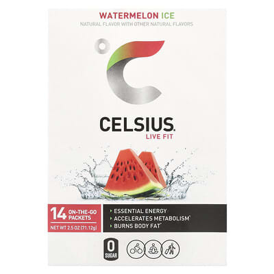 Live Fit, Watermelon Ice, 14 On-The-Go-Packets, 0.18 oz (5.08 g) Each