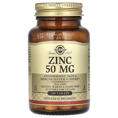 Zinc, 50 mg, 100 Tablets