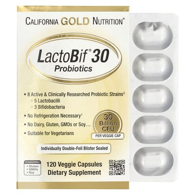 LactoBif® 30 пробиотики, 30 Billion CFU, 120 вегетарианских капсул