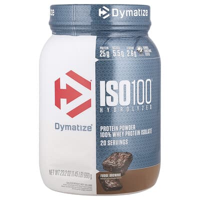 Изолят сывороточного протеина ISO100® Hydrolyzed, 100% Whey Protein Isolate, Fudge Brownie, 1.45 lb (660 g)